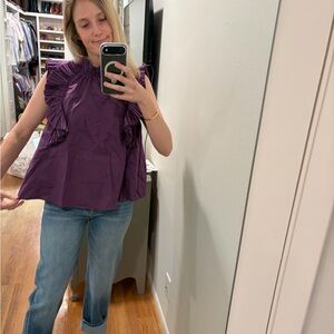 Sea New York Purple Ruffle Blouse